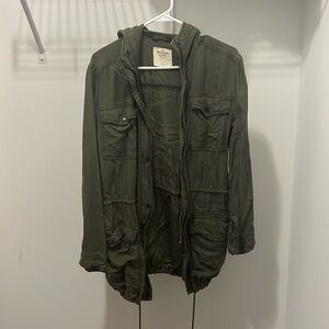 Abercrombie & Fitch oversized olive cargo utility jacket
